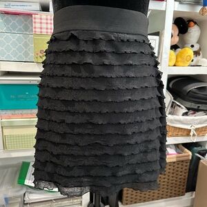 Elegant Black Ruffled Skirt